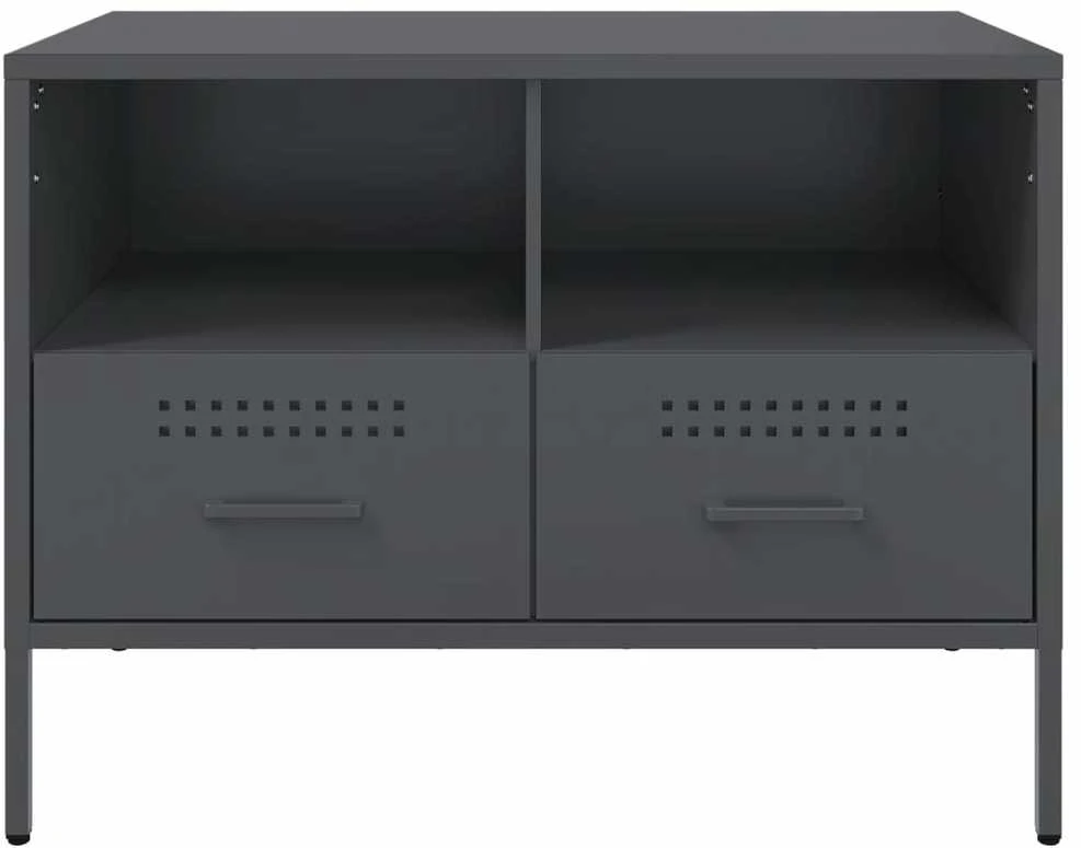 TV staliukas TV spintelės, 2vnt., antracito, 68x39x50,5cm, plienas
