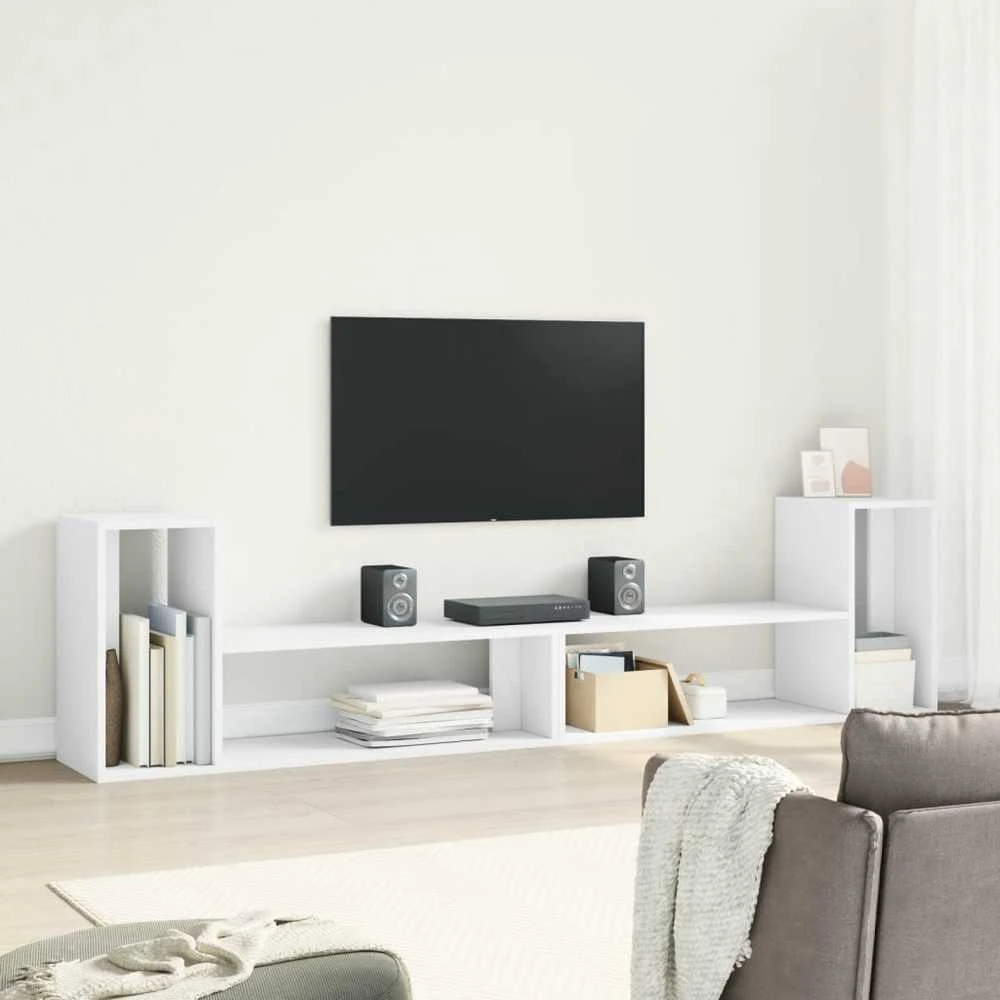 TV staliukas Televizoriaus spintelės, 2vnt.,, baltos, 100x30x50cm, MDP