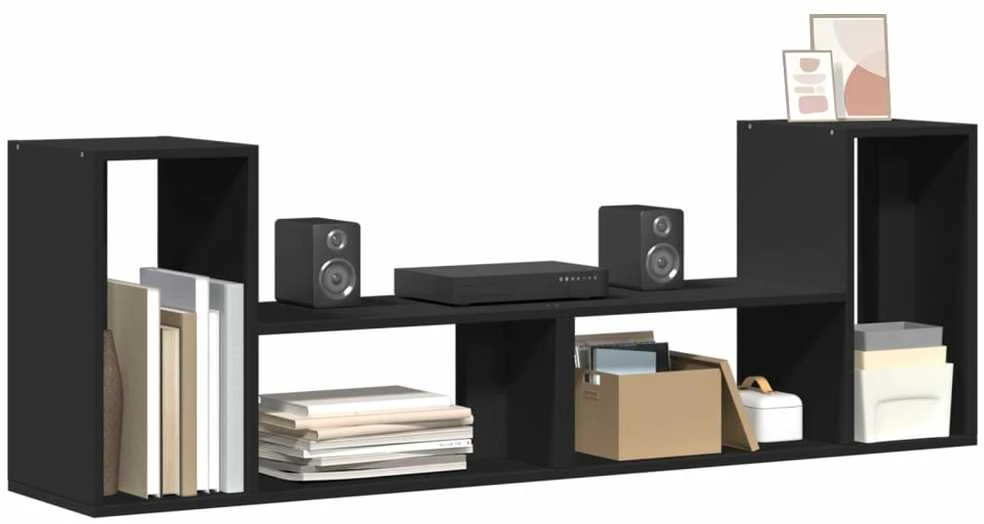 TV staliukas Televizoriaus spintelės, 2vnt., juodos, 75x30x50 cm, MDP