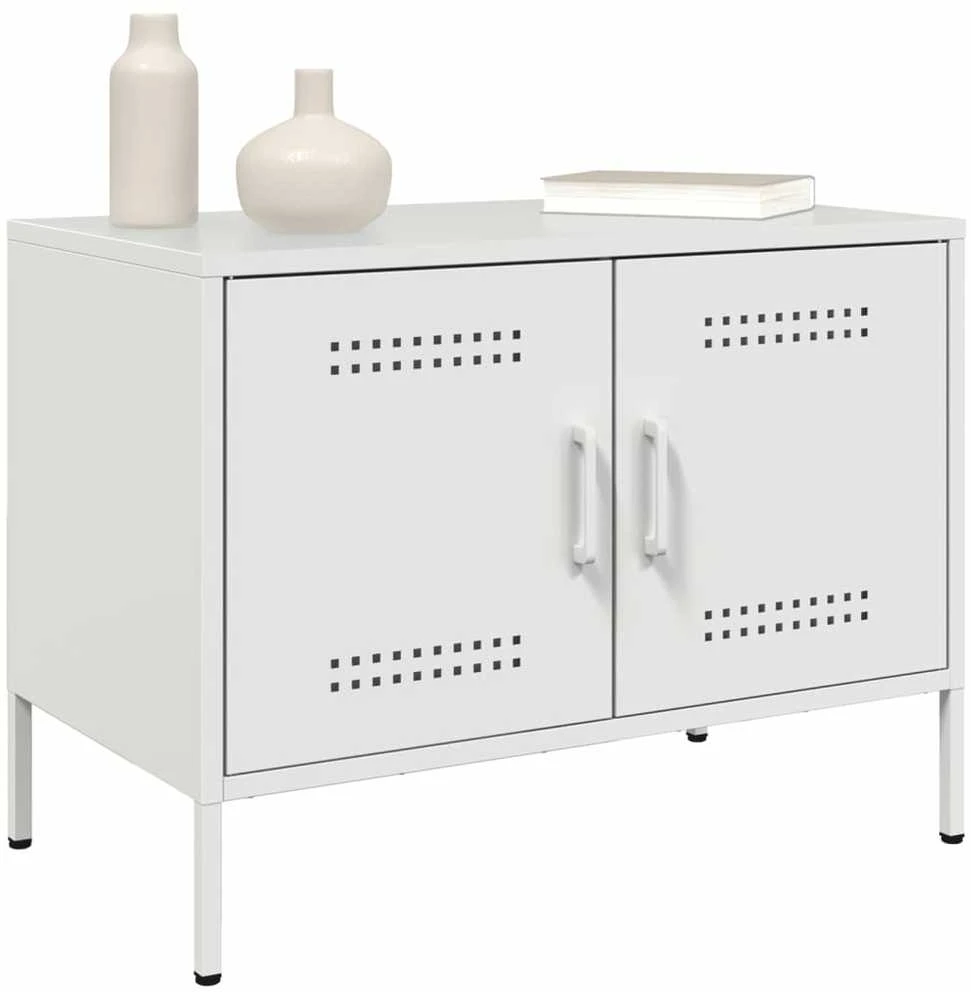 TV staliukas Televizoriaus spintelės, 2vnt., baltos, 68x39x50,5cm, plienas