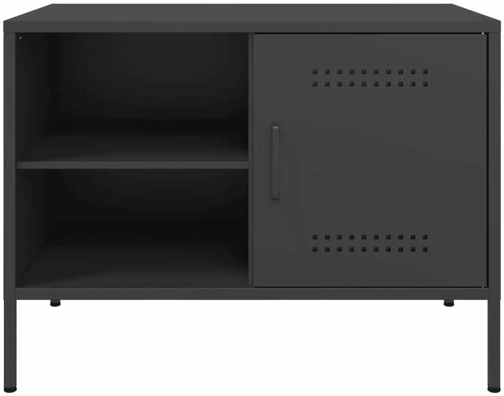 TV staliukas Televizoriaus spintelės, 2vnt., juodos, 68x39x50,5cm, plienas