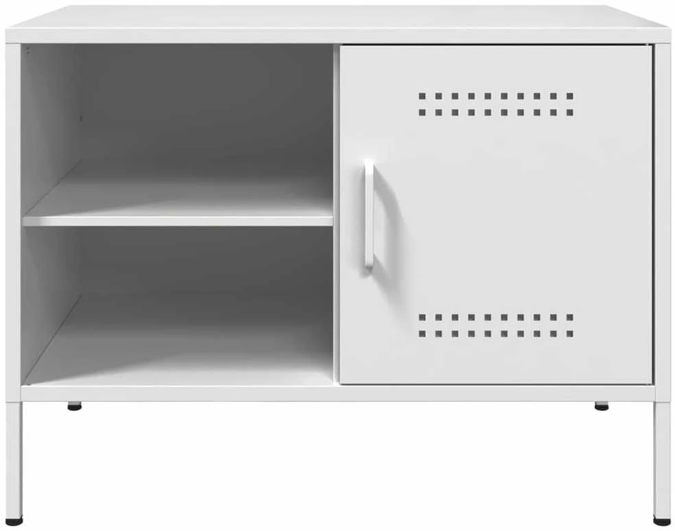 TV staliukas Televizoriaus spintelės, 2vnt., baltos, 68x39x50,5cm, plienas