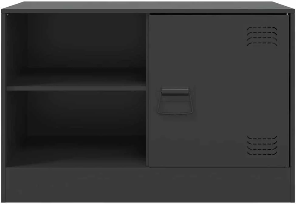 TV staliukas Televizoriaus spintelės, 2vnt., juodos, 67x39x44cm, plienas