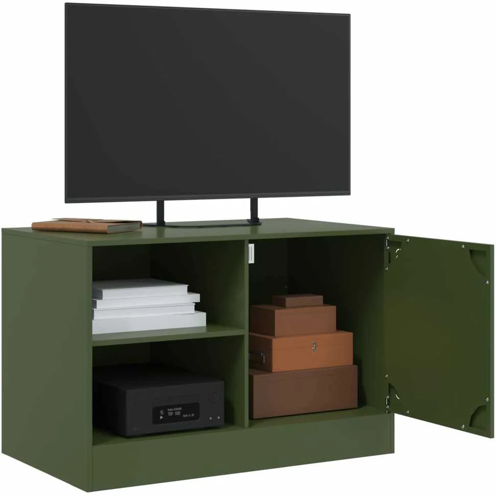 TV staliukas Televizoriaus spintelės, 2vnt., alyvuogių, 67x39x44cm, plienas