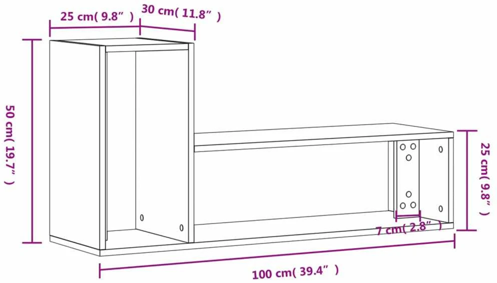 TV staliukas Televizoriaus spintelės, 2vnt., betono pilkos, 100x30x50cm, MDP