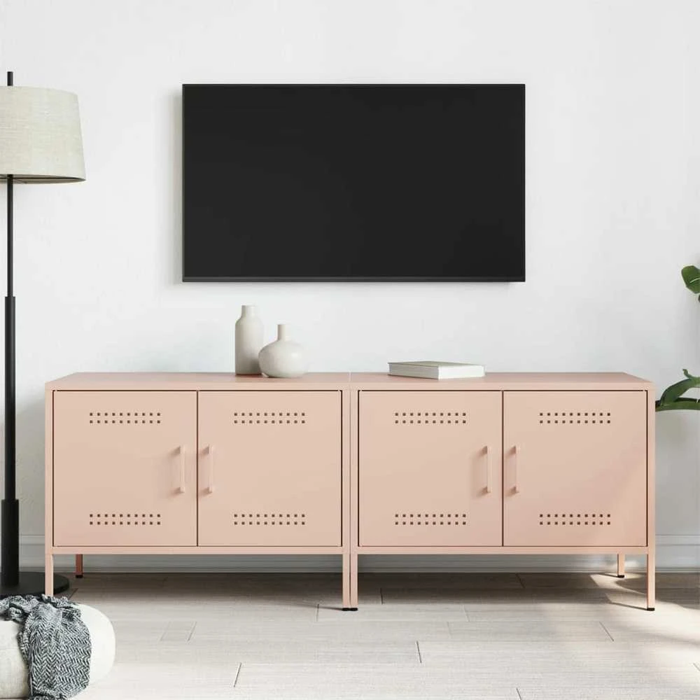 TV staliukas Televizoriaus spintelės, 2vnt., rožinės, 68x39x50,5cm, plienas