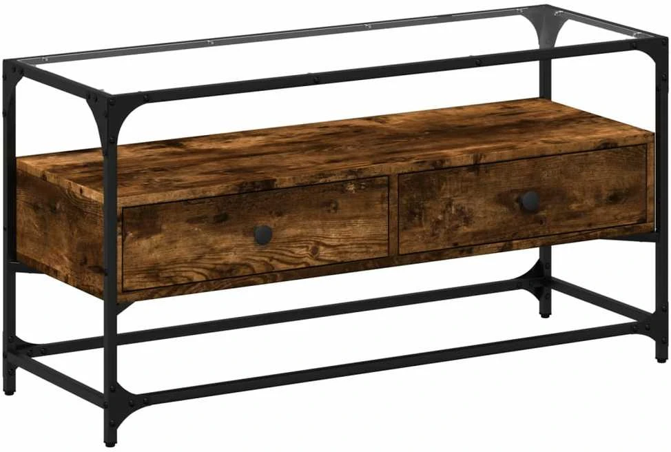 TV staliukas TV spintelė, dūminio ąžuolo, 98x35x51cm, mediena