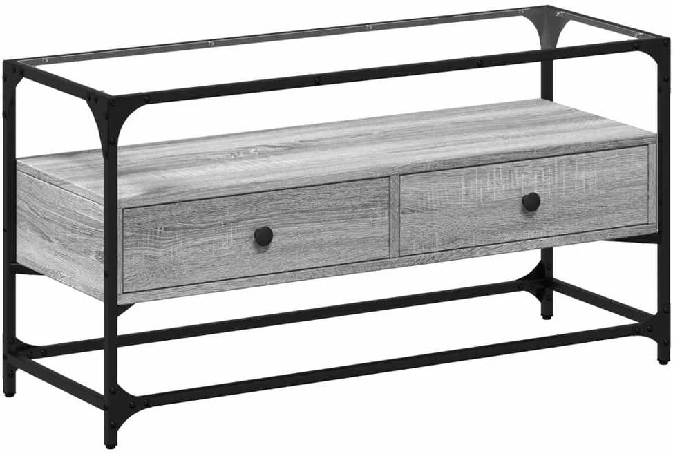 TV staliukas TV spintelė, pilka ąžuolo, 98x35x51cm, mediena