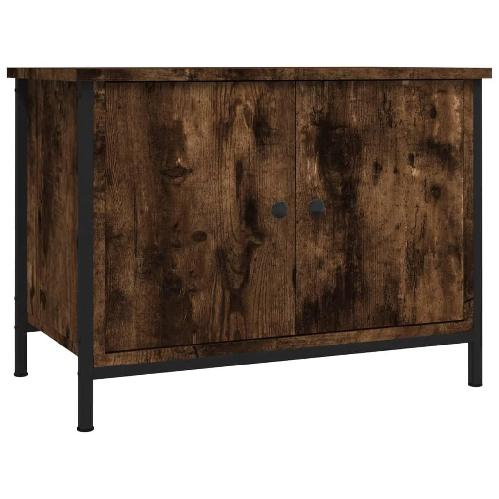 TV staliukas TV spintelė su durelėmis, dūminio ąžuolo, 60x35x45cm, mediena