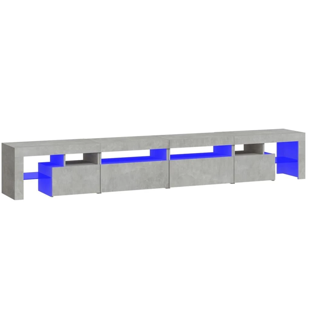 TV staliukas TV spintelė su LED apšvietimu, betono pilka, 260x36,5x40cm
