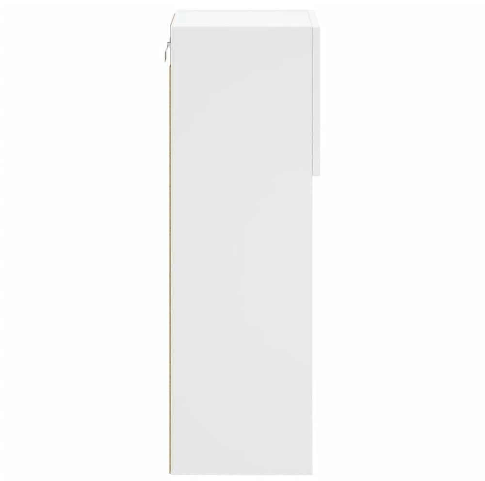 TV staliukas TV spintelė su LED lemputėmis, baltos spalvos, 30,5x30x90cm