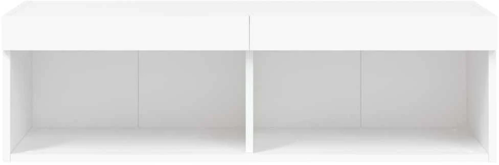 TV staliukas TV spintelė su LED lemputėmis, baltos spalvos, 100x30x30cm