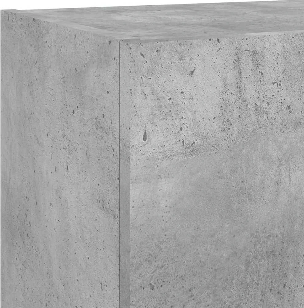 TV staliukas TV spintelė su LED lemputėmis, betono pilka, 40,5x30x90cm