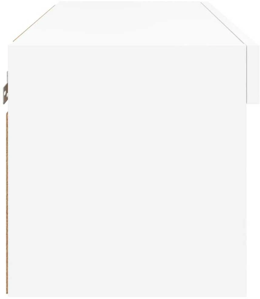 TV staliukas TV spintelė su LED lemputėmis, baltos spalvos, 60x30x30cm