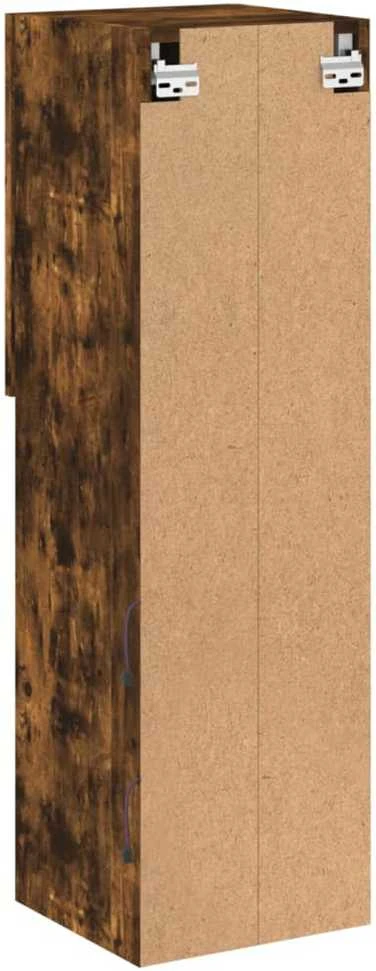 TV staliukas TV spintelė su LED lemputėmis, dūminio ąžuolo, 30,5x30x102cm