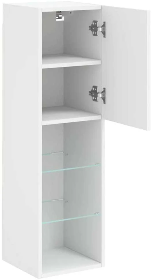 TV staliukas TV spintelė su LED lemputėmis, baltos spalvos, 30,5x30x102cm