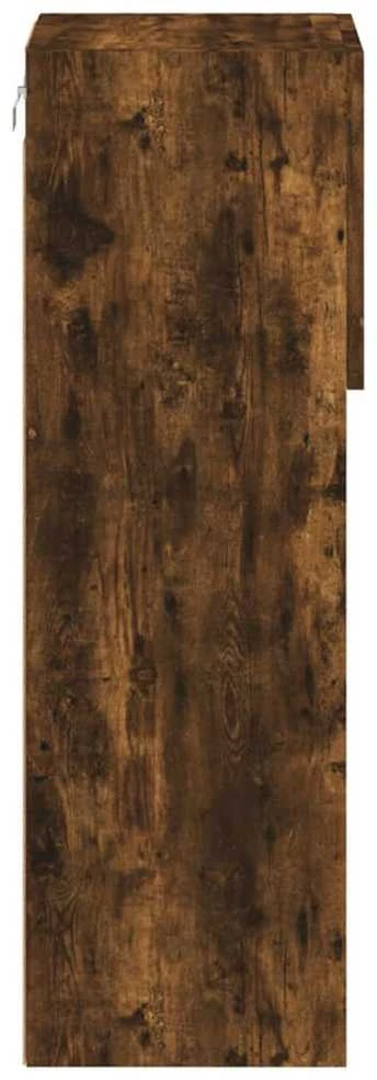 TV staliukas TV spintelė su LED lemputėmis, dūminio ąžuolo, 30,5x30x90cm