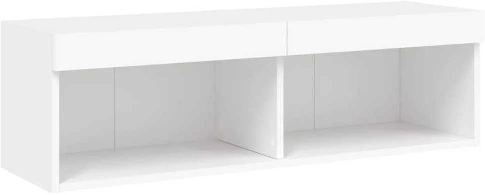 TV staliukas TV spintelė su LED lemputėmis, baltos spalvos, 100x30x30cm