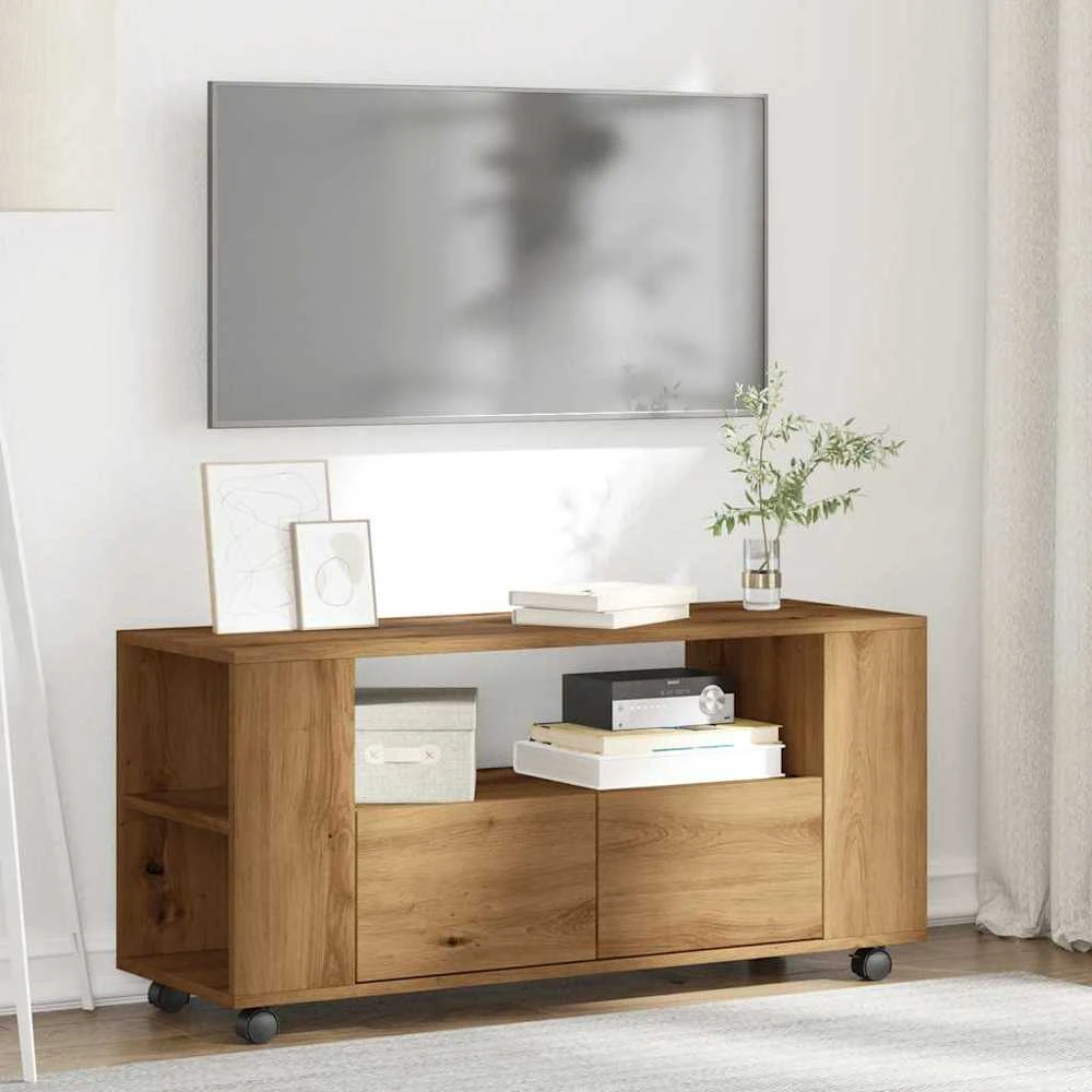 TV staliukas TV spintelė su ratukais, artisano, 102x34,5x43cm, mediena