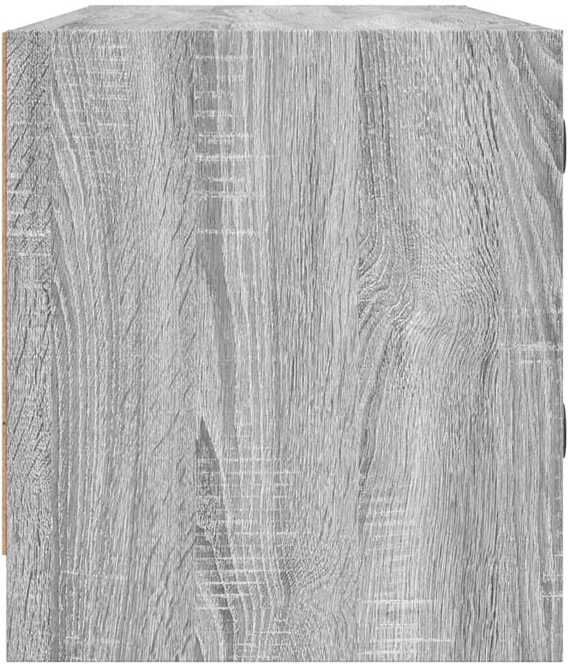 TV staliukas TV spintelė su stiklinėmis durelėmis, pilka ąžuolo, 102x37x42cm