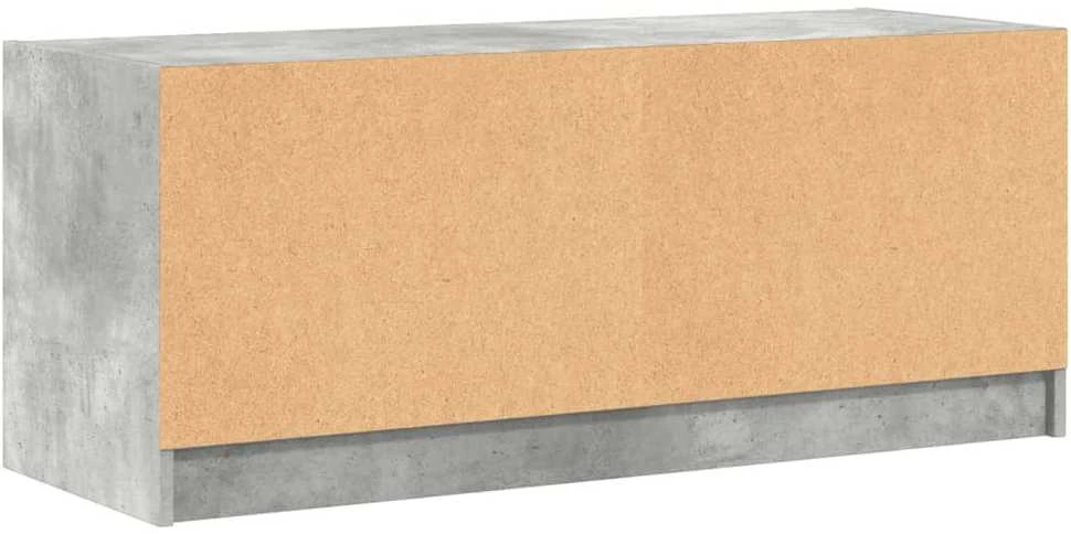 TV staliukas TV spintelė su stiklinėmis durelėmis, betono, 102x37x42cm