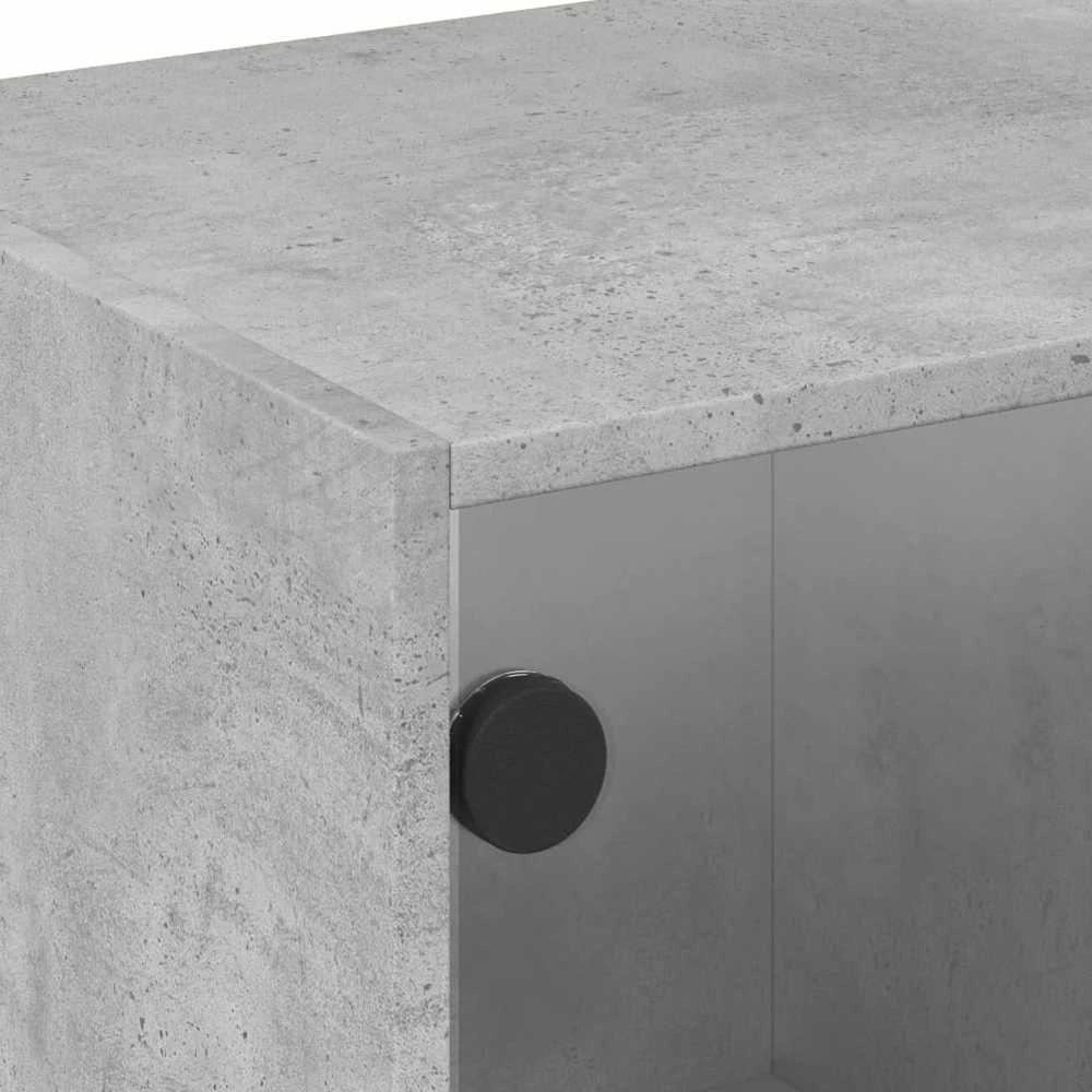 TV staliukas TV spintelė su stiklinėmis durelėmis, betono, 102x37x42cm