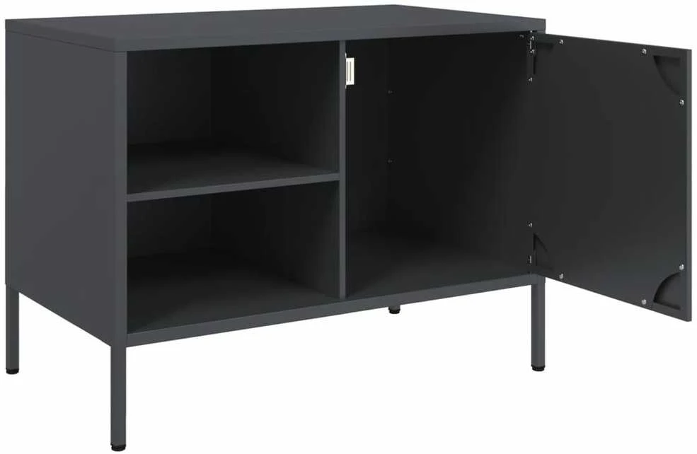 TV staliukas TV spintelės, 2vnt., antracito, 68x39x50,5cm, plienas