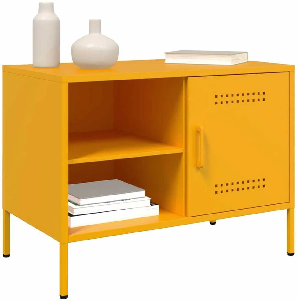 TV staliukas TV spintelės, 2vnt., garstyčių, 68x39x50,5cm, plienas