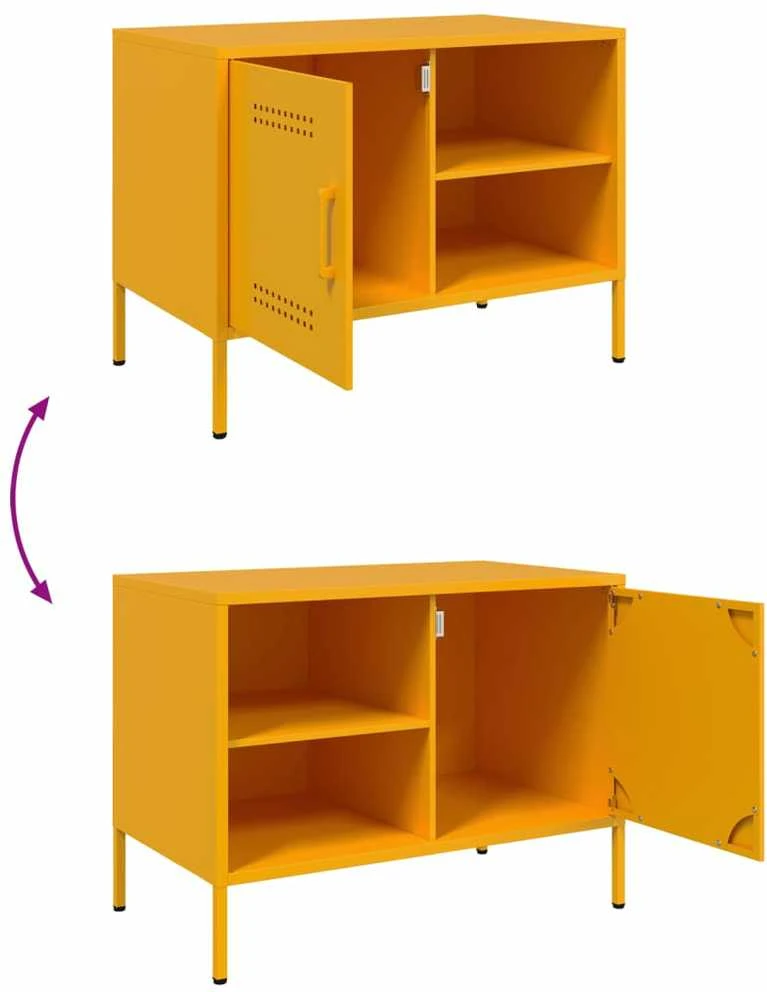TV staliukas TV spintelės, 2vnt., garstyčių, 68x39x50,5cm, plienas