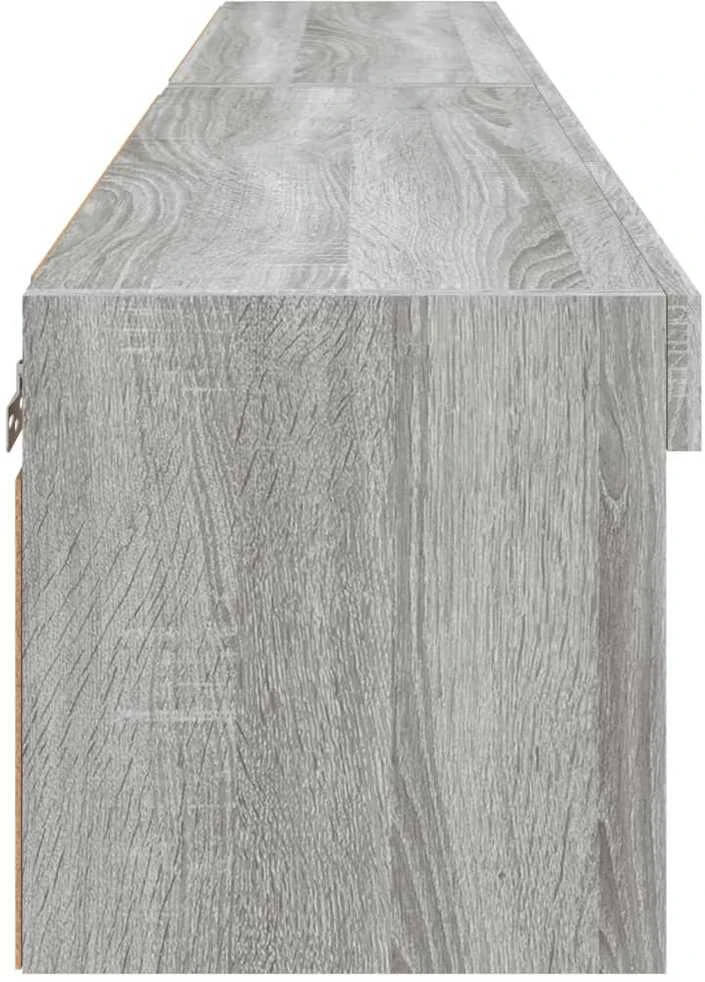 TV staliukas TV spintelės su LED, 2vnt., pilkos ąžuolo, 80x30x30cm