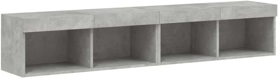 TV staliukas TV spintelės su LED lemputėmis, 2vnt., betono, 80x30x30cm