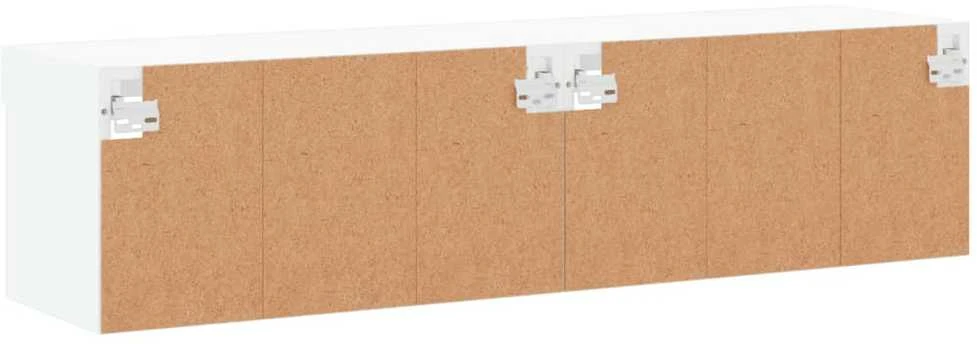 TV staliukas TV spintelės su LED lemputėmis, 2vnt., baltos, 60x30x30cm