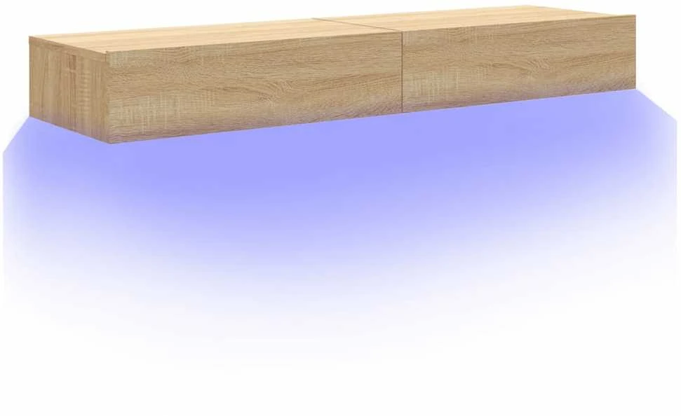 TV staliukas TV spintelės su LED lemputėmis, 2vnt., ąžuolo, 60x35x15,5cm