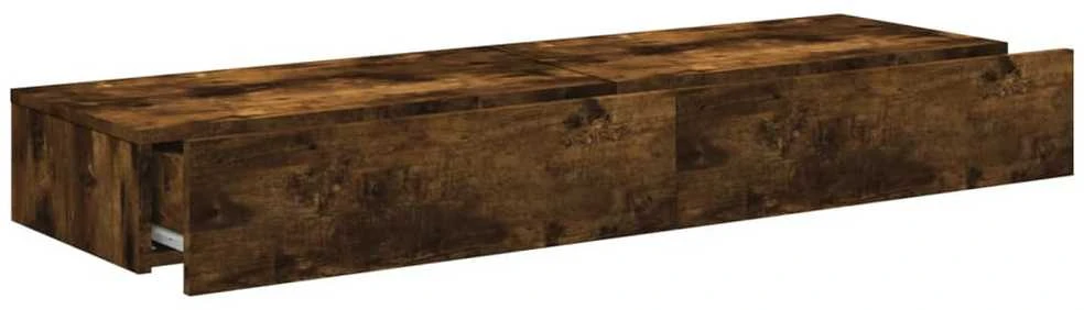TV staliukas TV spintelės su LED lemputėmis, 2vnt., dūminės, 60x35x15,5cm