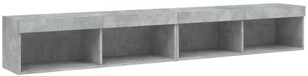 TV staliukas TV spintelės su LED lemputėmis, 2vnt., betono, 100x30x30cm
