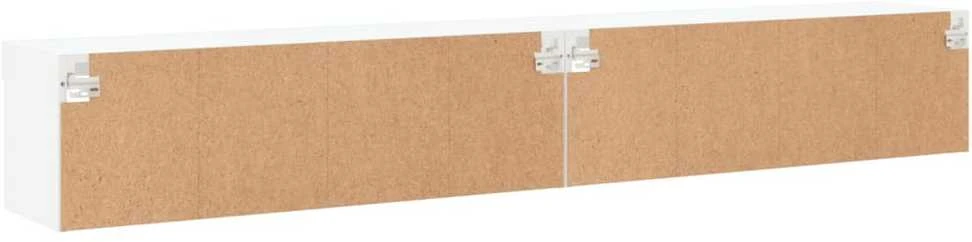 TV staliukas TV spintelės su LED lemputėmis, 2vnt., baltos, 100x30x30cm
