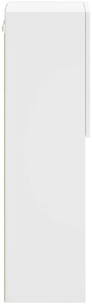 TV staliukas TV spintelės su LED lemputėmis, 2vnt., baltos, 30,5x30x102cm
