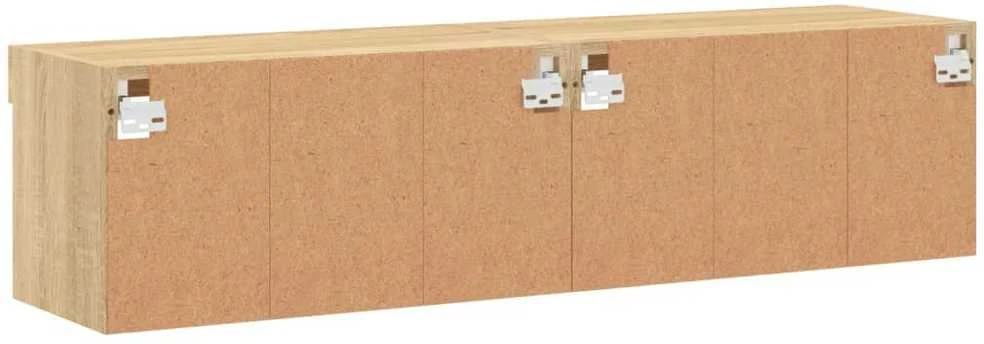 TV staliukas TV spintelės su LED lemputėmis, 2vnt., ąžuolo, 60x30x30cm