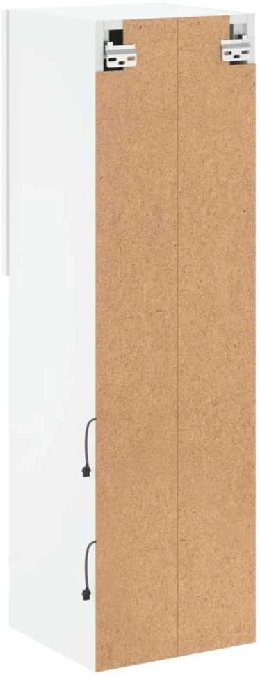 TV staliukas TV spintelės su LED lemputėmis, 2vnt., baltos, 30,5x30x102cm