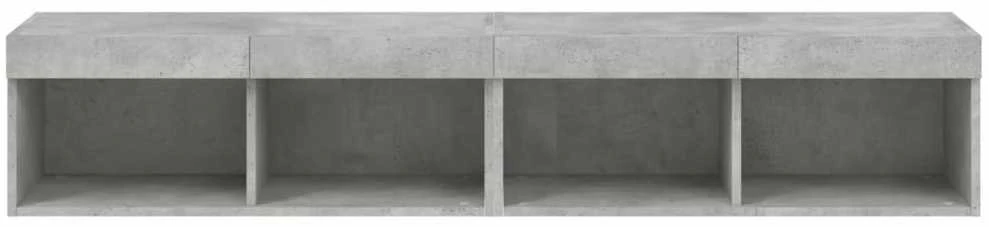 TV staliukas TV spintelės su LED lemputėmis, 2vnt., betono, 80x30x30cm