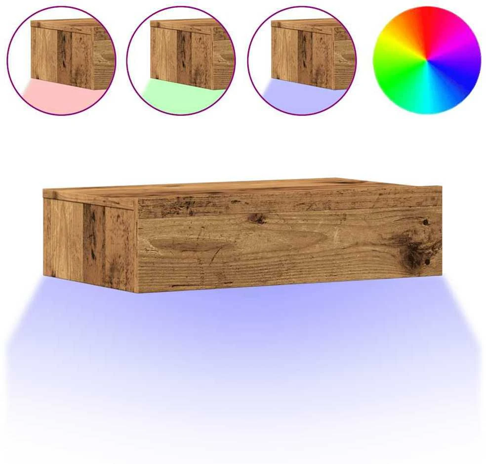 TV staliukas TV spintelės su LED lemputėmis, 2vnt., medienos, 60x35x15,5cm