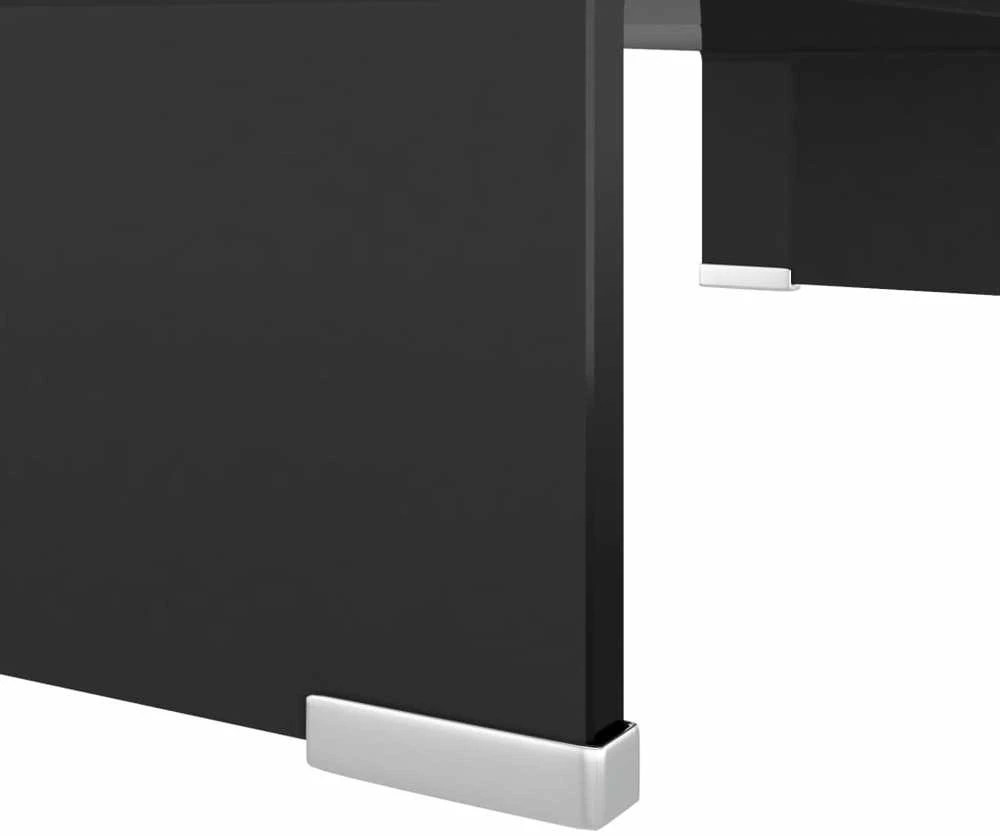 TV stovas/monitoriaus pakyla, juodas stiklas, 60x25x11 cm