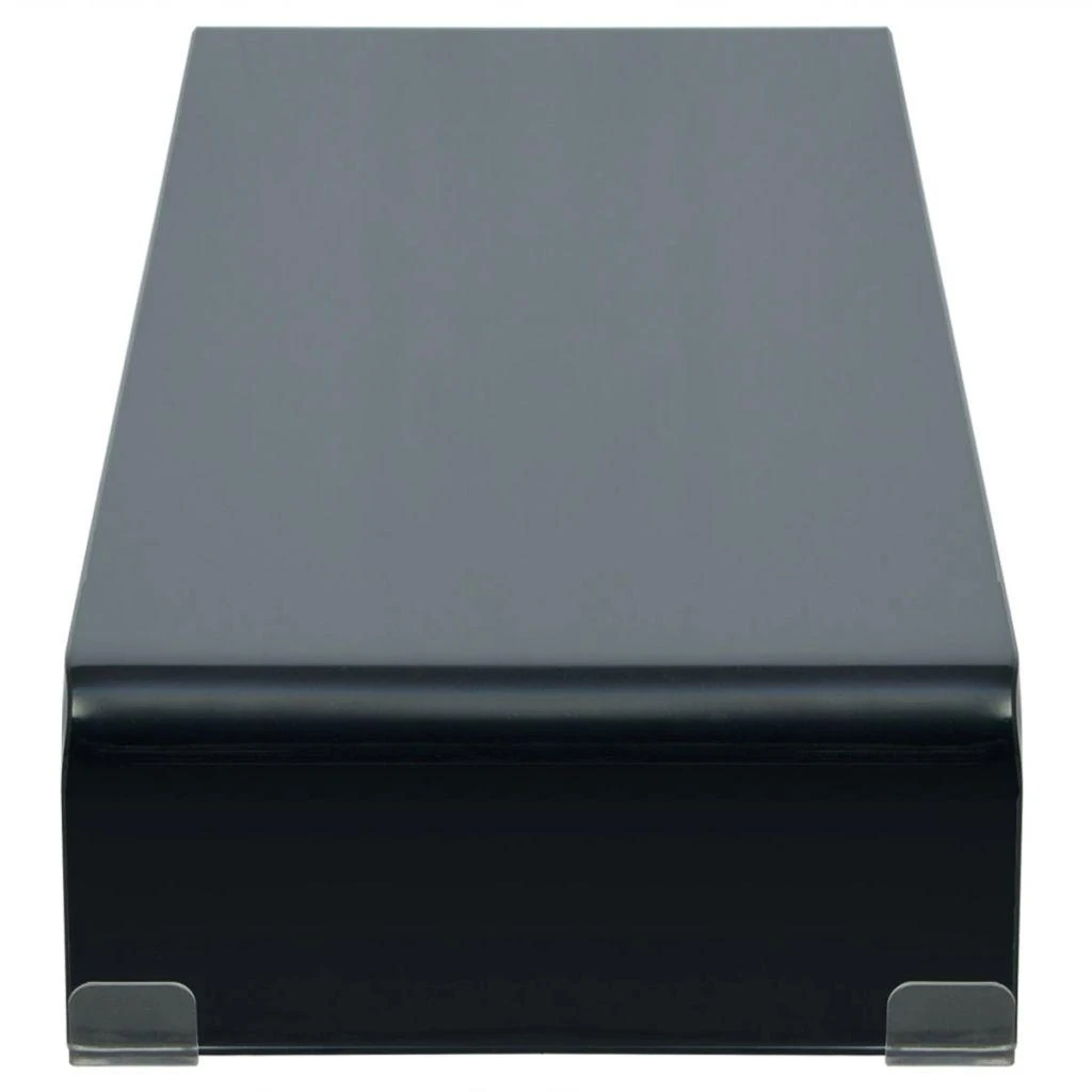 TV stovas/monitoriaus pakyla, juodas stiklas, 110x30x13 cm