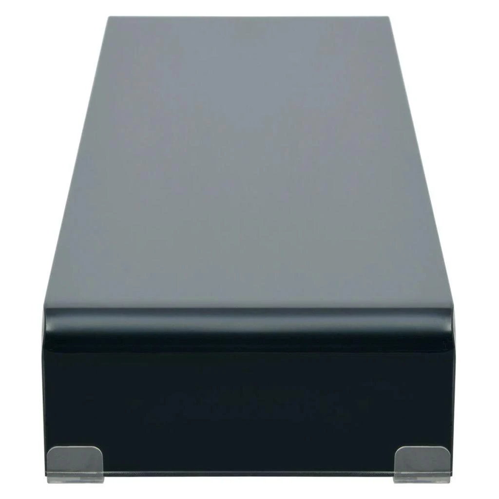 TV stovas/monitoriaus pakyla, juodas stiklas, 120x30x13 cm