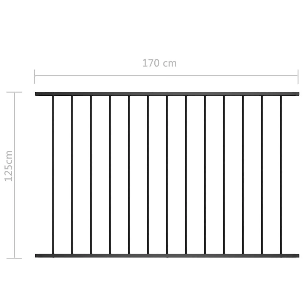 Tvoros plokštė, juodos spalvos, 1,7x1,25m, plienas