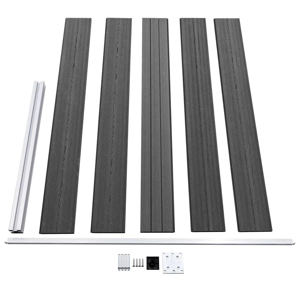 Tvoros segmentas, juodos spalvos, 175x105cm, WPC