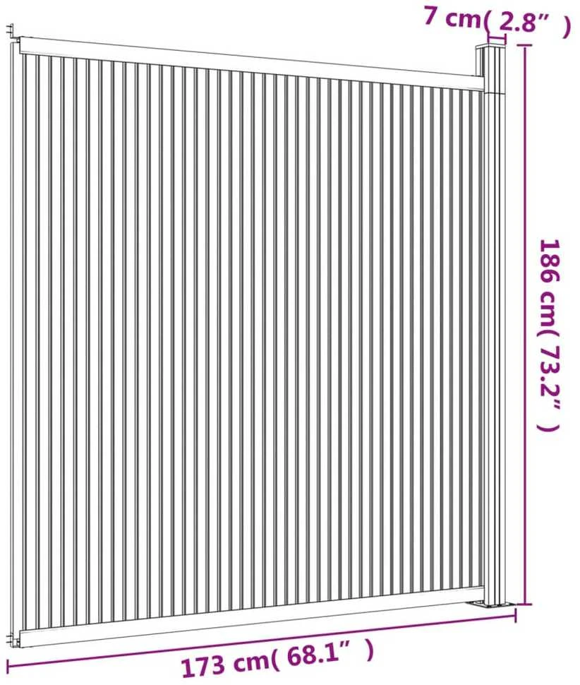 Tvoros segmentas, rudos spalvos, 173x186cm, WPC
