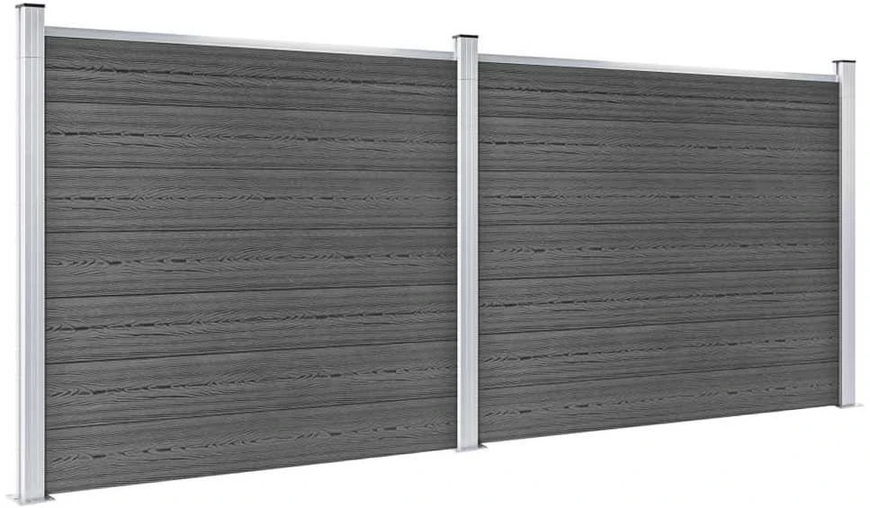 Tvoros segmentų rinkinys, juodas, 353x146cm, WPC