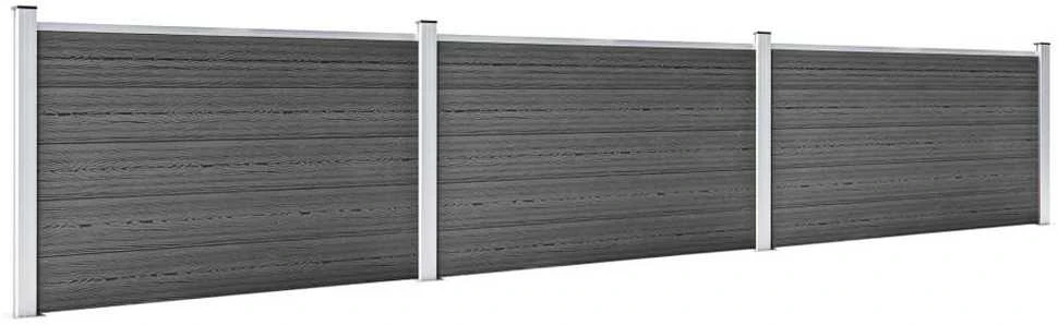 Tvoros segmentų rinkinys, juodos spalvos, 526x105cm, WPC