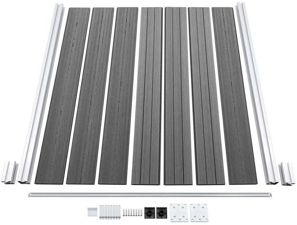 Tvoros segmentų rinkinys, pilkas, 526x146cm, WPC